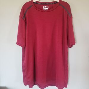 Russell 2XL Red Dri-Power Training Shirt | Men’s Sport Tee w/ Tech Fabric *Read*